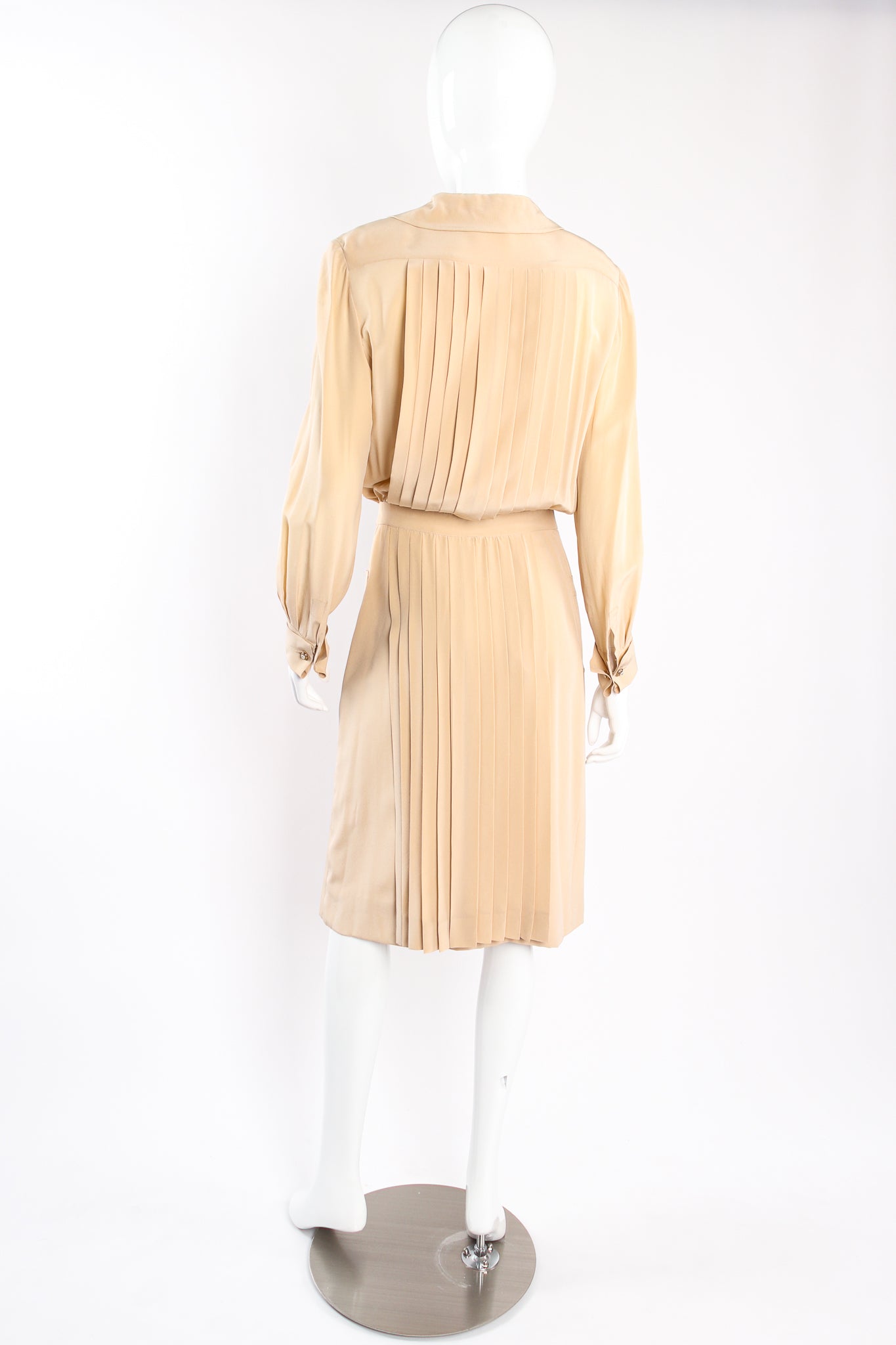 Vintage Chanel Boutique for I.Magnin Pleat Panel Dress on mannequin back @ Recess LA