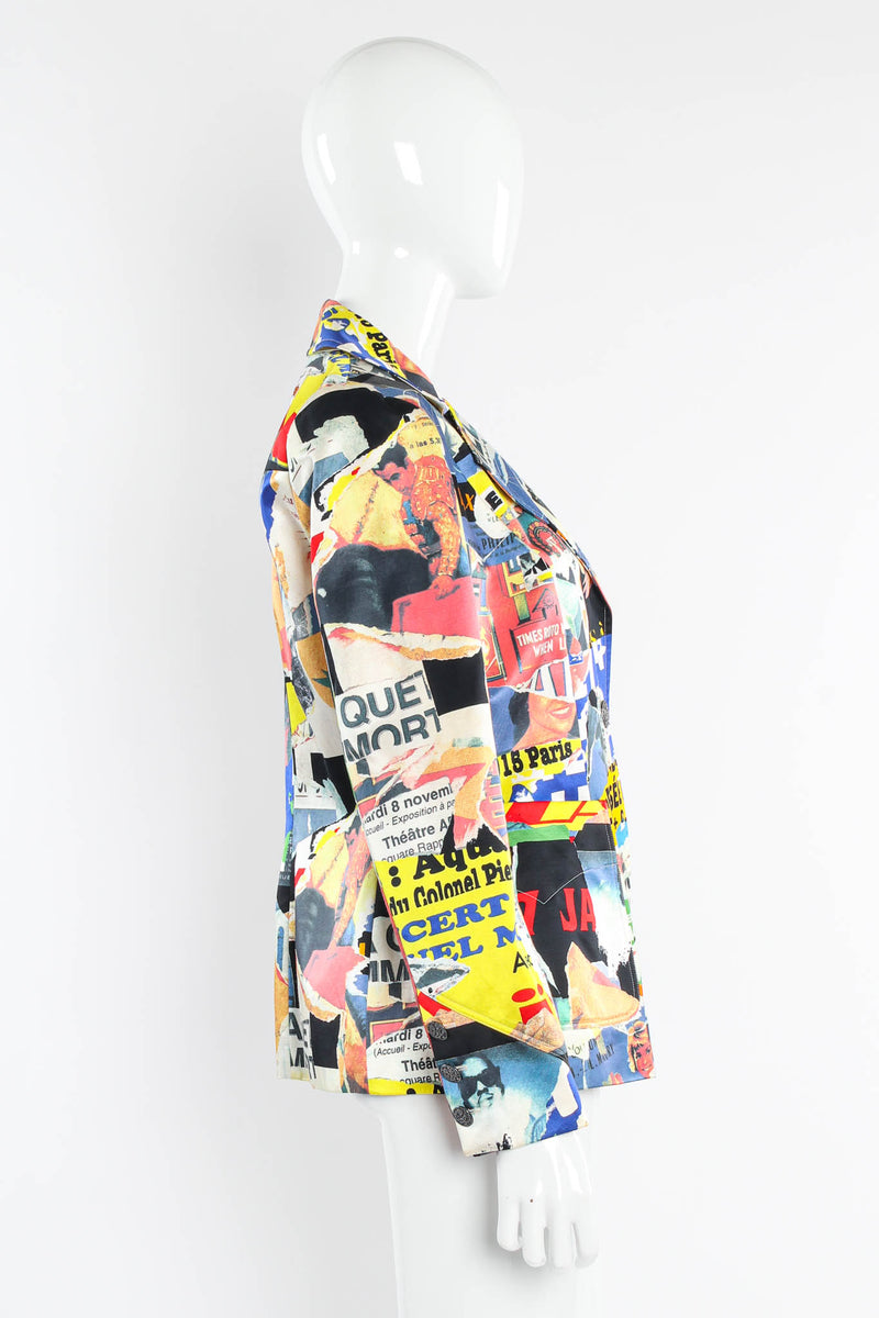 Vintage Christian Lacroix 2000s Lacerated Poster Art Blazer mannequin side @ Recess Los Angeles