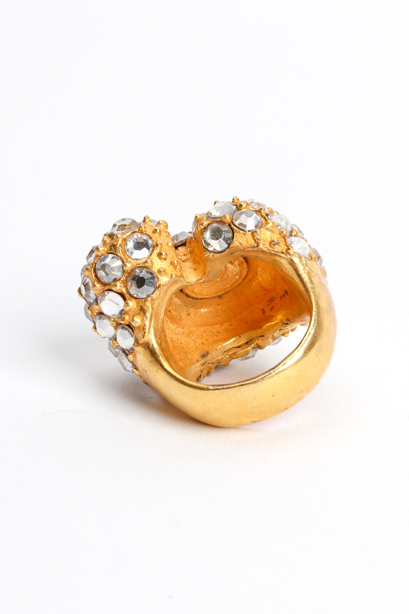 Vintage Christian Lacroix Cluster Rhinestone Ring back/band light discoloration @ Recess LA