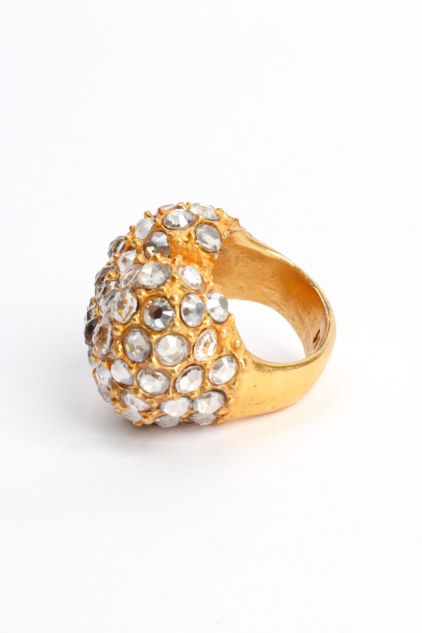 Vintage Christian Lacroix Cluster Rhinestone Ring side @ Recess LA