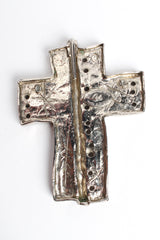 Vintage Christian Lacroix Brutalist Geo Cross Necklace back pendant signed @ Recess LA