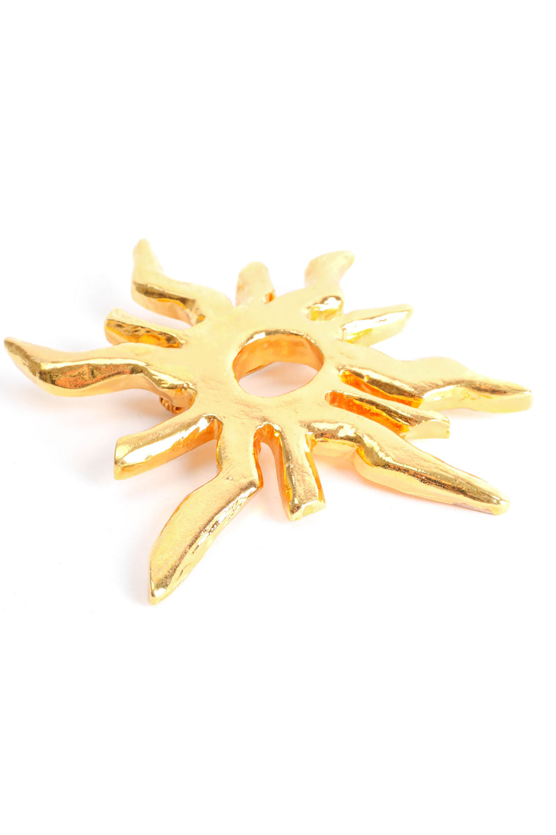 Vintage Christian Lacroix Golden Sun Burst Brooch front flat @ Recess Los Angeles