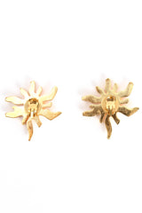 Vintage Christian Lacroix Golden Sun Burst Earrings back clip on @ Recess Los Angeles