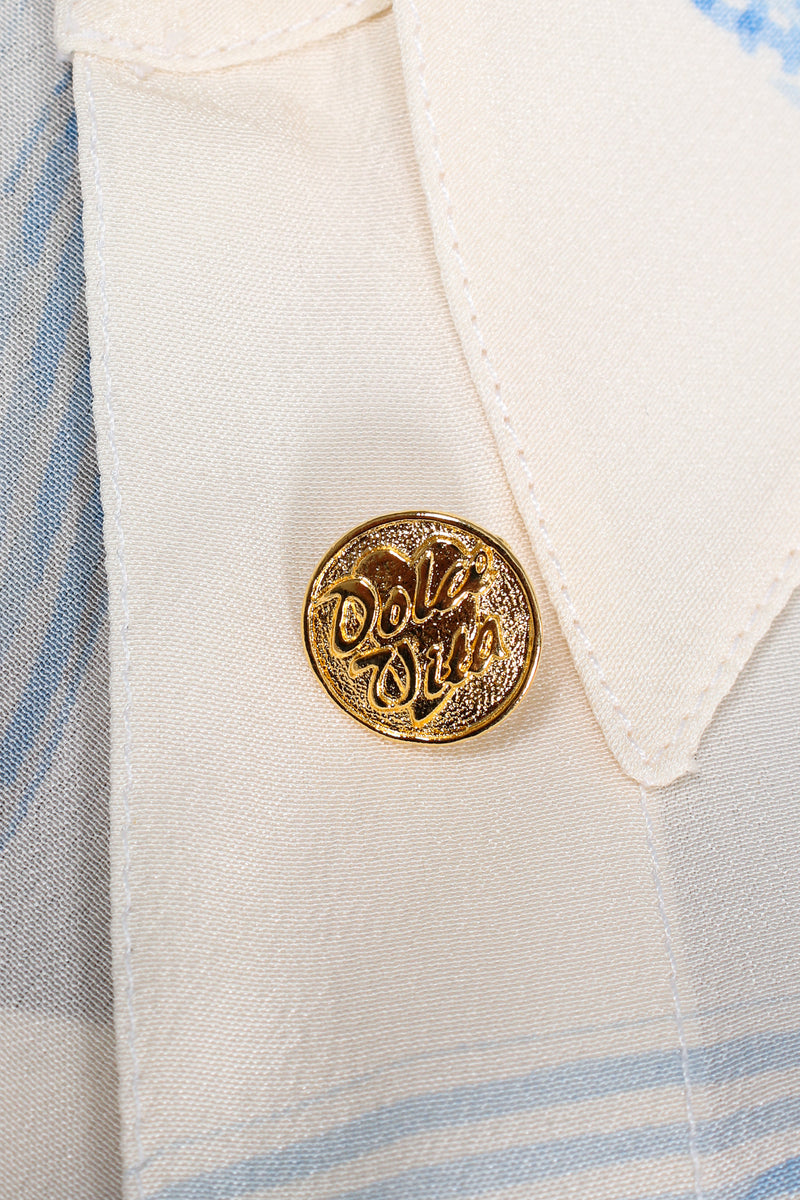 Vintage Escada Le Dolce Vita Ribbon Shirt button detail at Recess Los Angeles