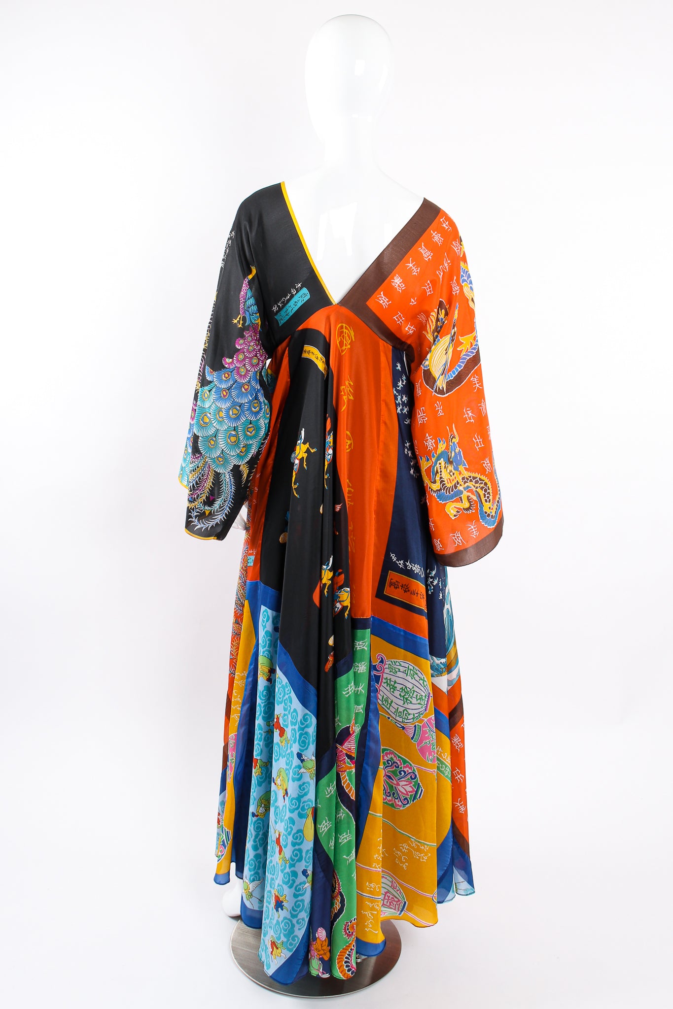  Vintage La Vetta Beverly Hills Patchwork Scarf Dress on Mannequin back at Recess Los Angeles