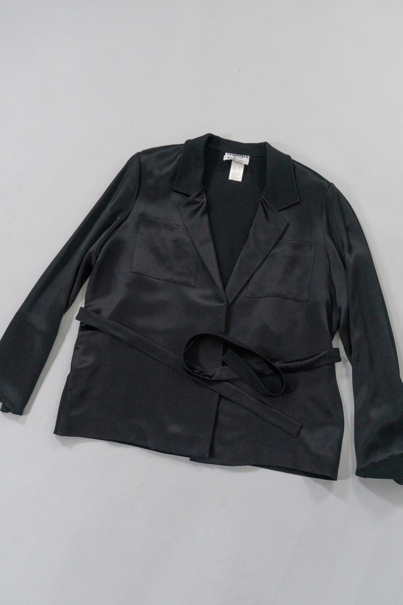 Karl Lagerfeld Vintage Silk Satin Smoking Jacket & Pant