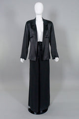 Karl Lagerfeld Vintage Silk Satin Smoking Jacket & Pant