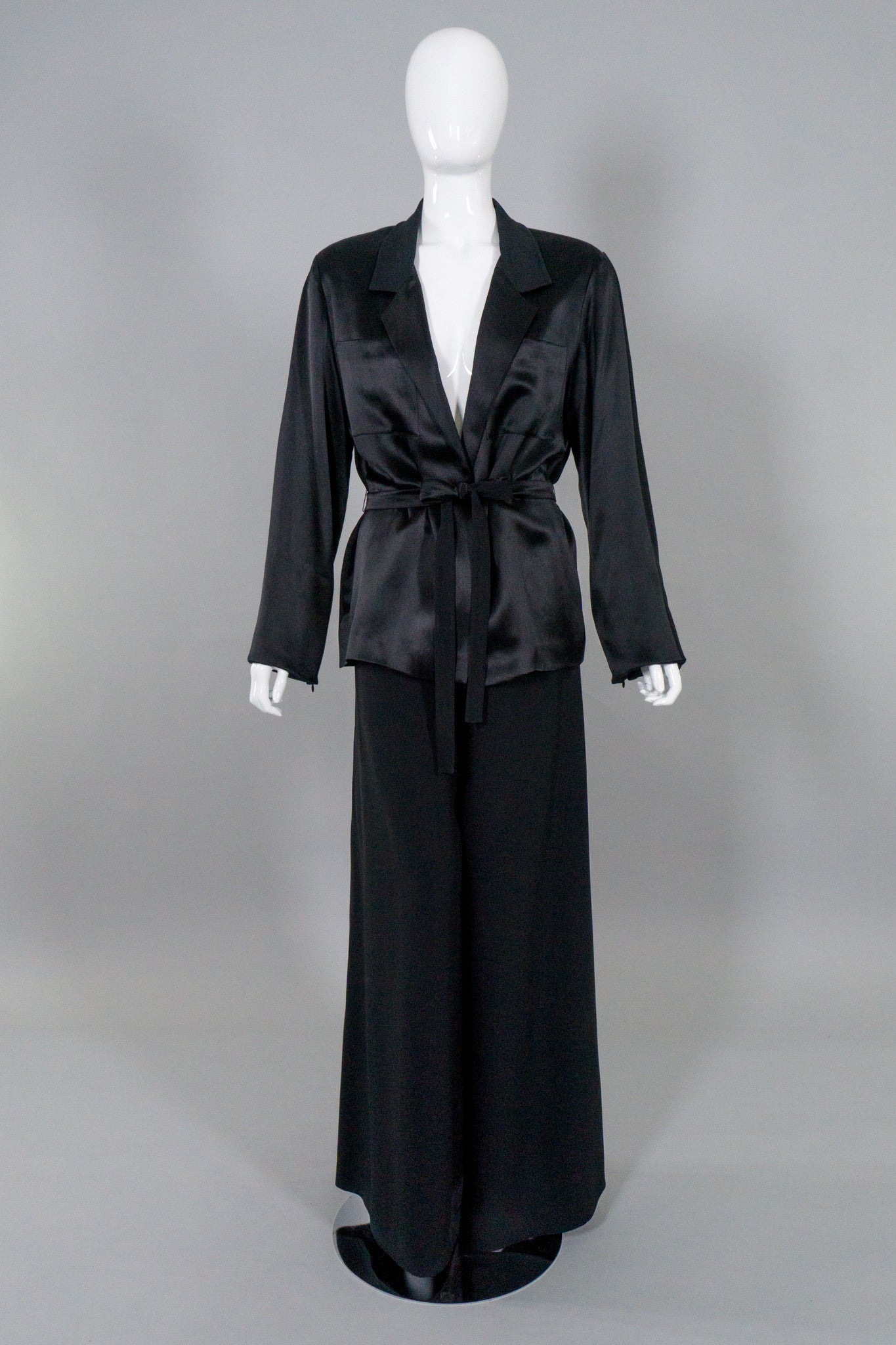 Karl Lagerfeld Vintage Silk Satin Smoking Jacket & Pant