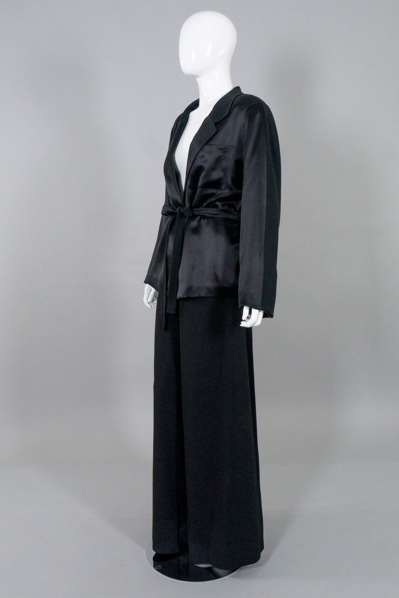 Karl Lagerfeld Vintage Silk Satin Smoking Jacket & Pant