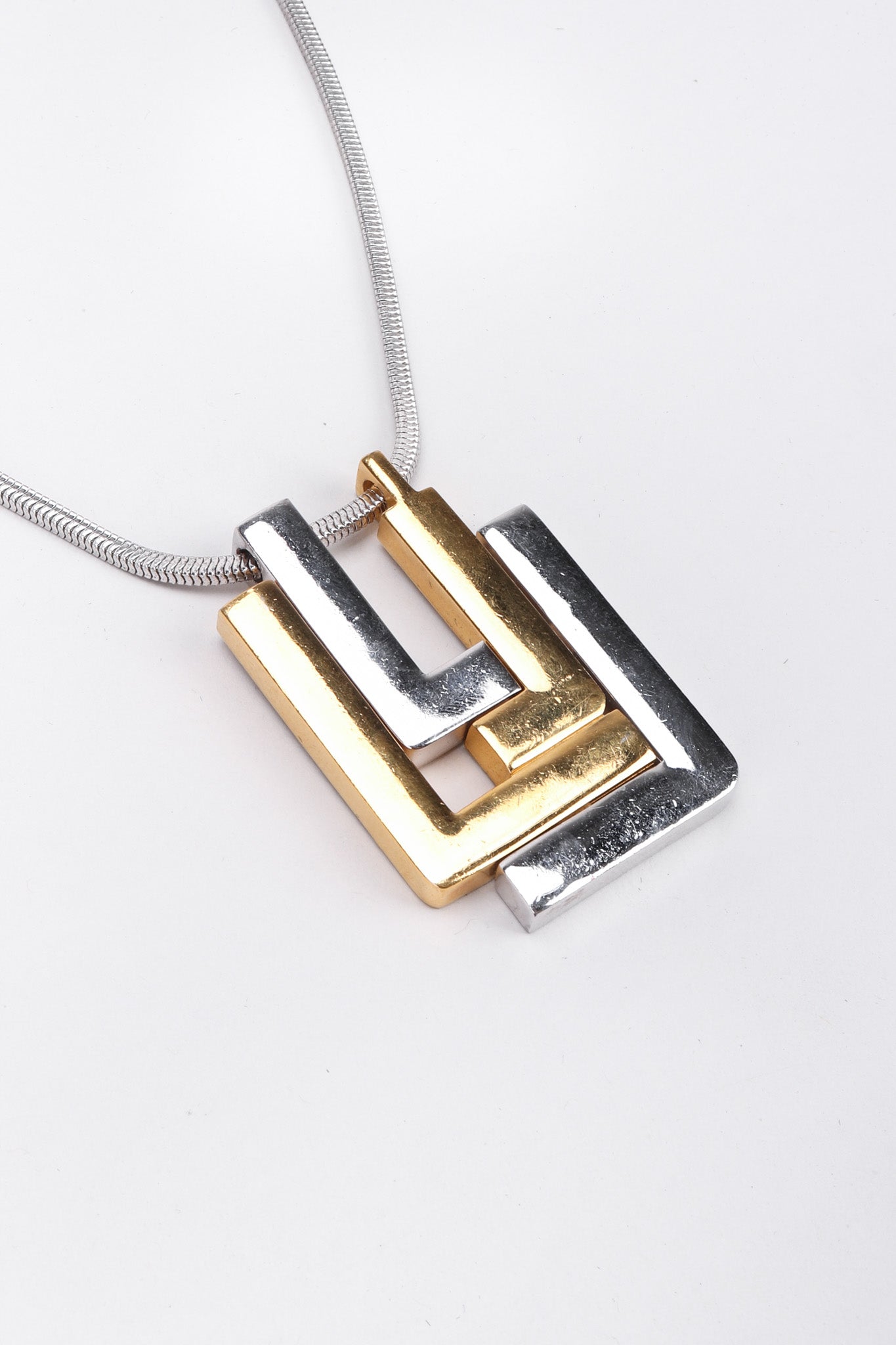 Recess Los Angeles Vintage 1960s Signed Lanvin Modernist L Pendant Necklace