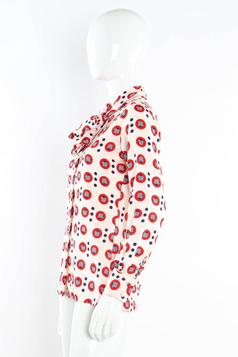 Vintage Lanvin Geo Circles Dot Blouse mannequin side @ Recess Los Angeles