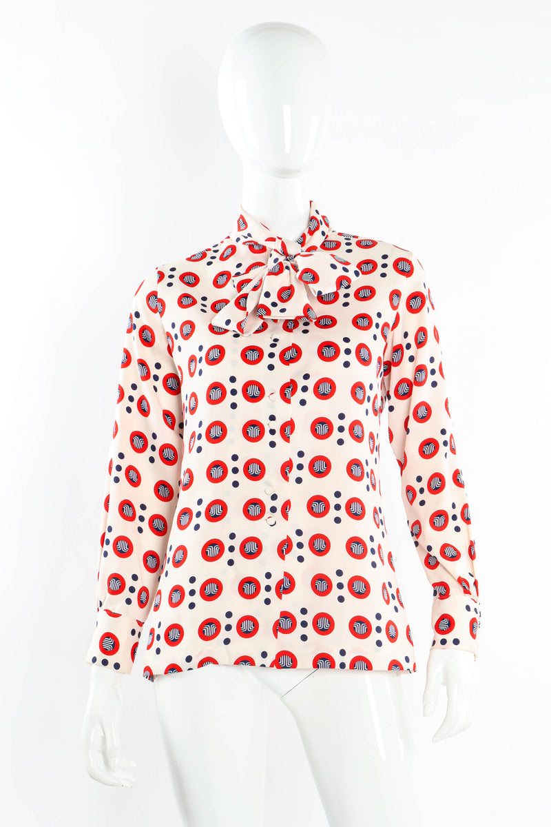 Vintage Lanvin Geo Circles Dot Blouse mannequin front @ Recess Los Angeles