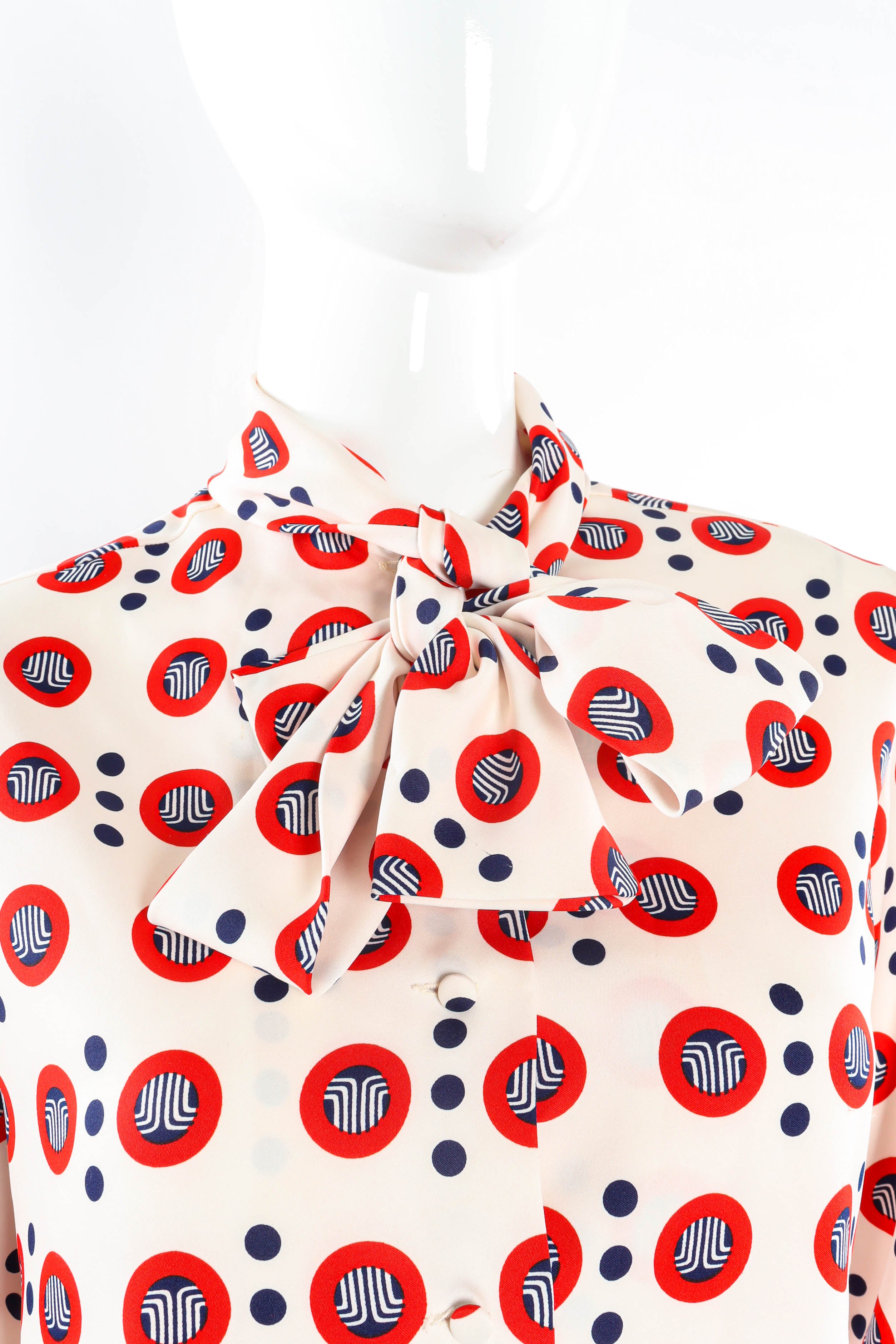 Vintage Lanvin Geo Circles Dot Blouse bow detail @ Recess Los Angeles