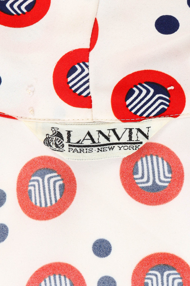 Vintage Lanvin Geo Circles Dot Blouse tag @ Recess Los Angeles