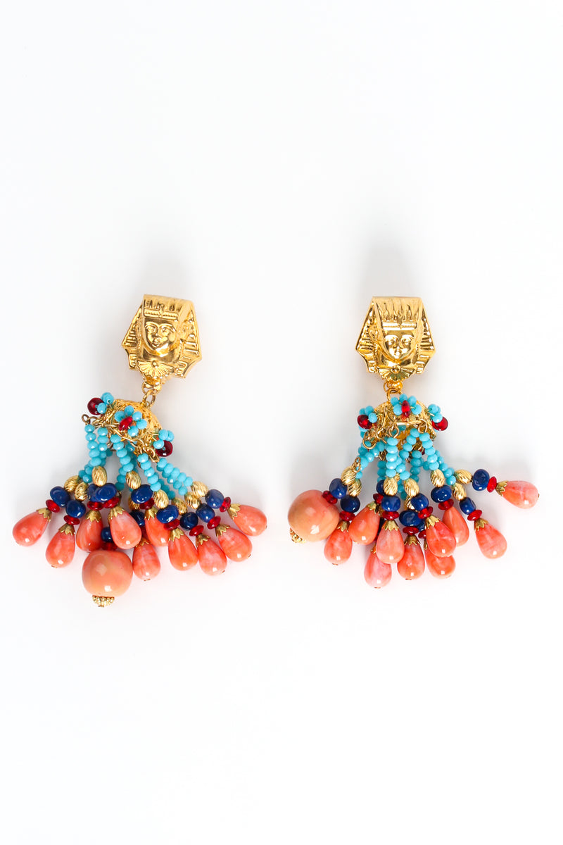 Vintage Lawrence Larry Vrba Egyptian Revival Chandelier Earrings at Recess Los Angeles