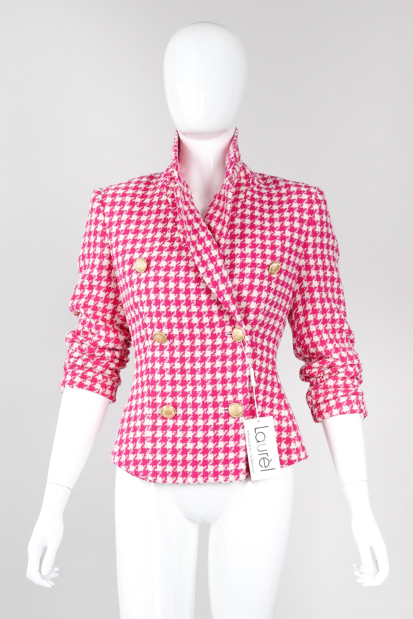 Recess Los Angeles Vintage Escada Laurél Fuchsia Houndstooth Blazer