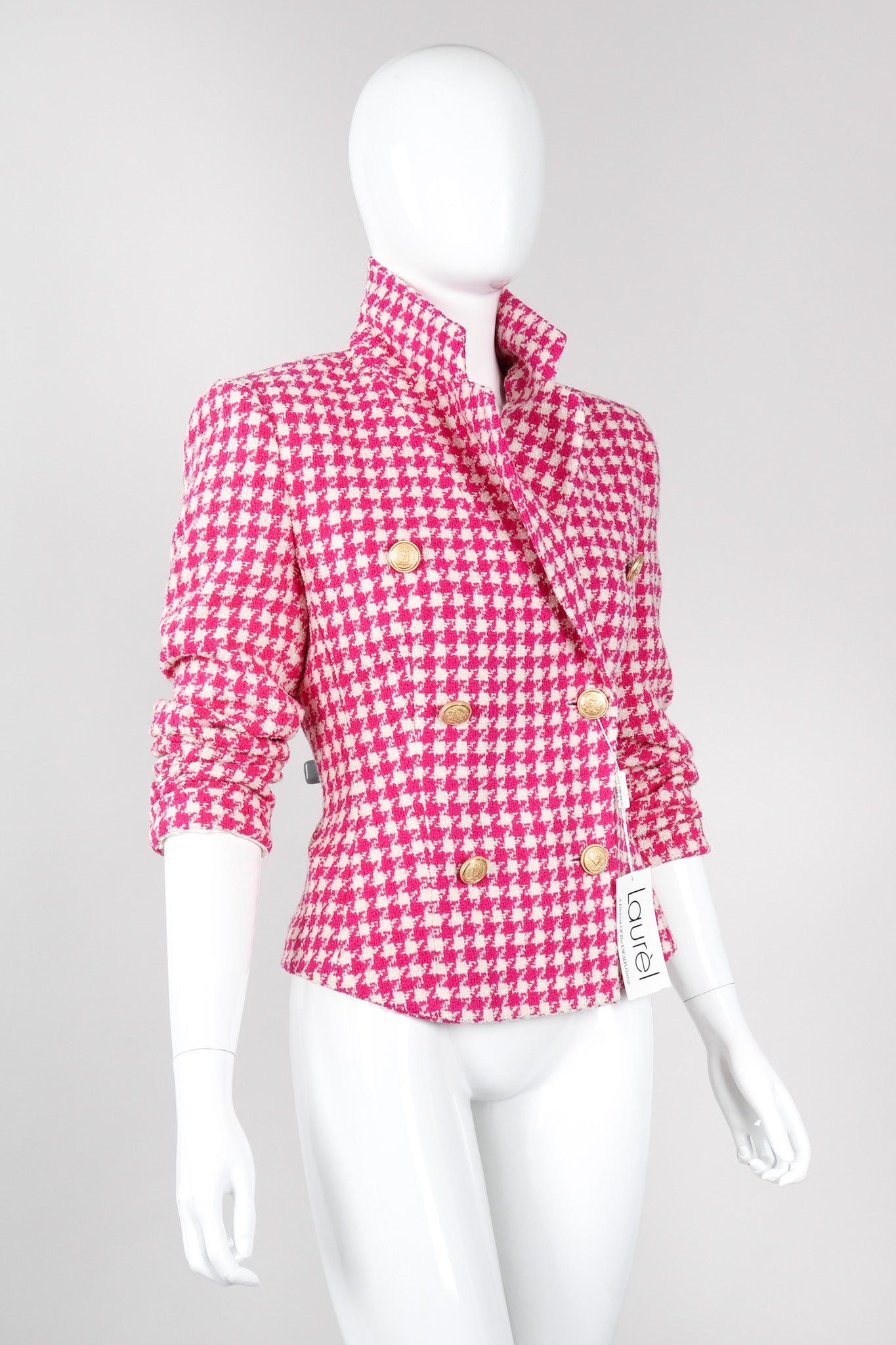 Recess Los Angeles Vintage Escada Laurél Fuchsia Houndstooth Blazer