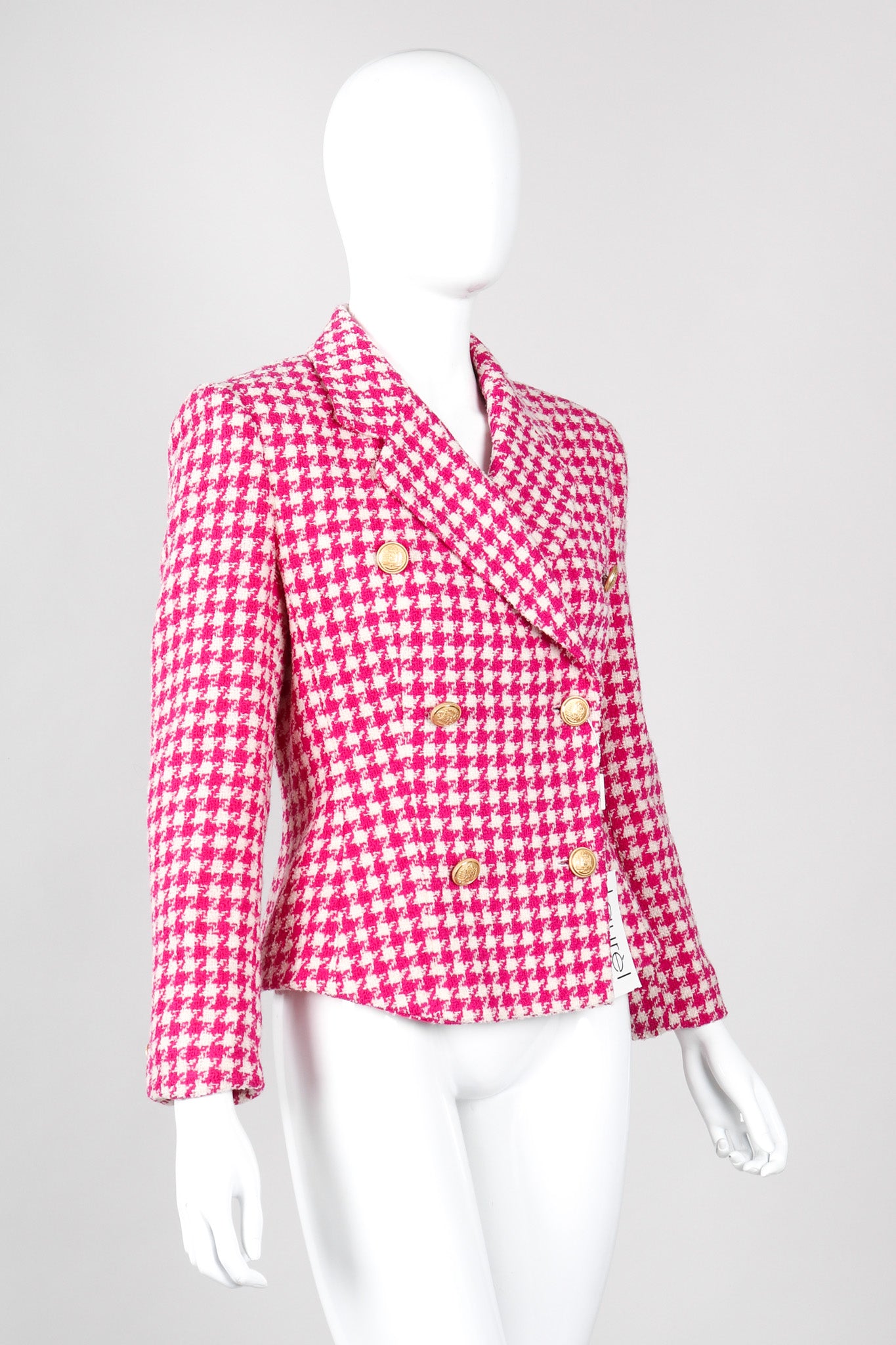 Recess Los Angeles Vintage Escada Laurél Fuchsia Houndstooth Blazer