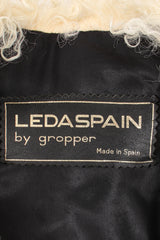 Vintage Leda Spain by Gropper Leather & Lamb Fur Trench Coat label at Recess LA