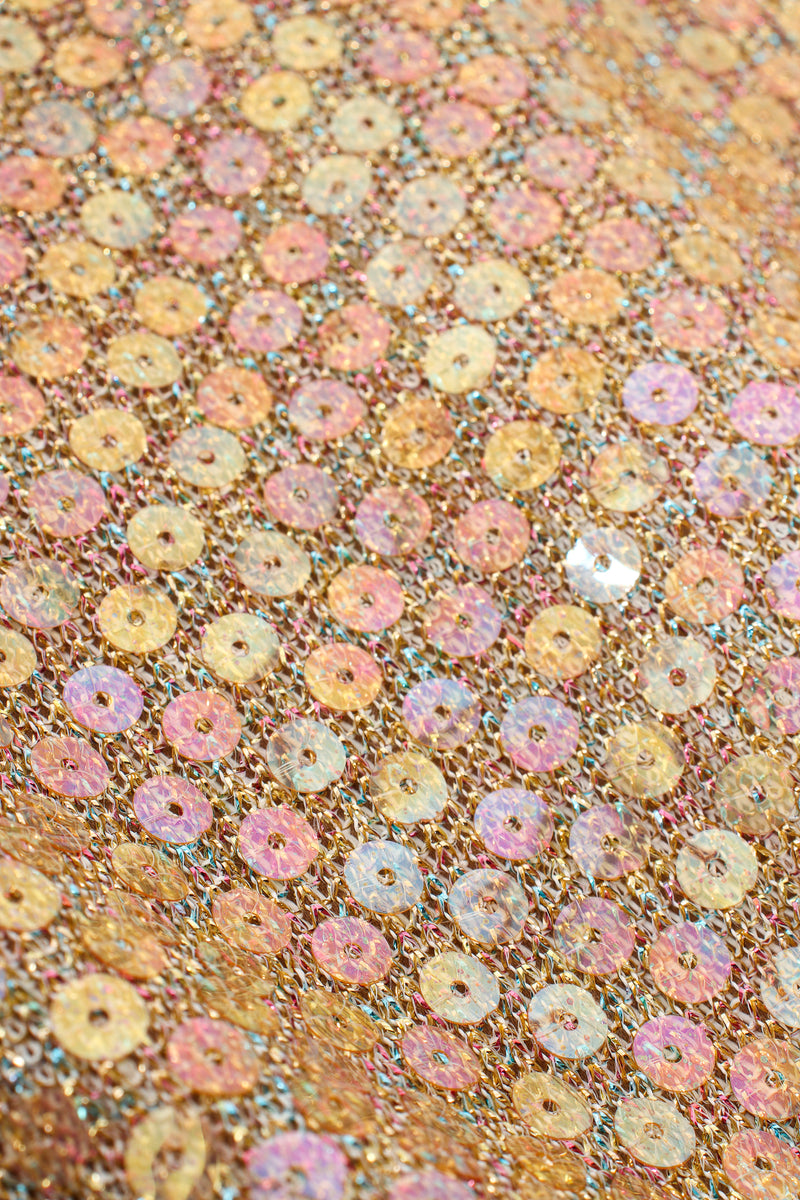 Vintage Leo Narducci Iridescent Champagne Sequin Dress fabric detail at Recess LA