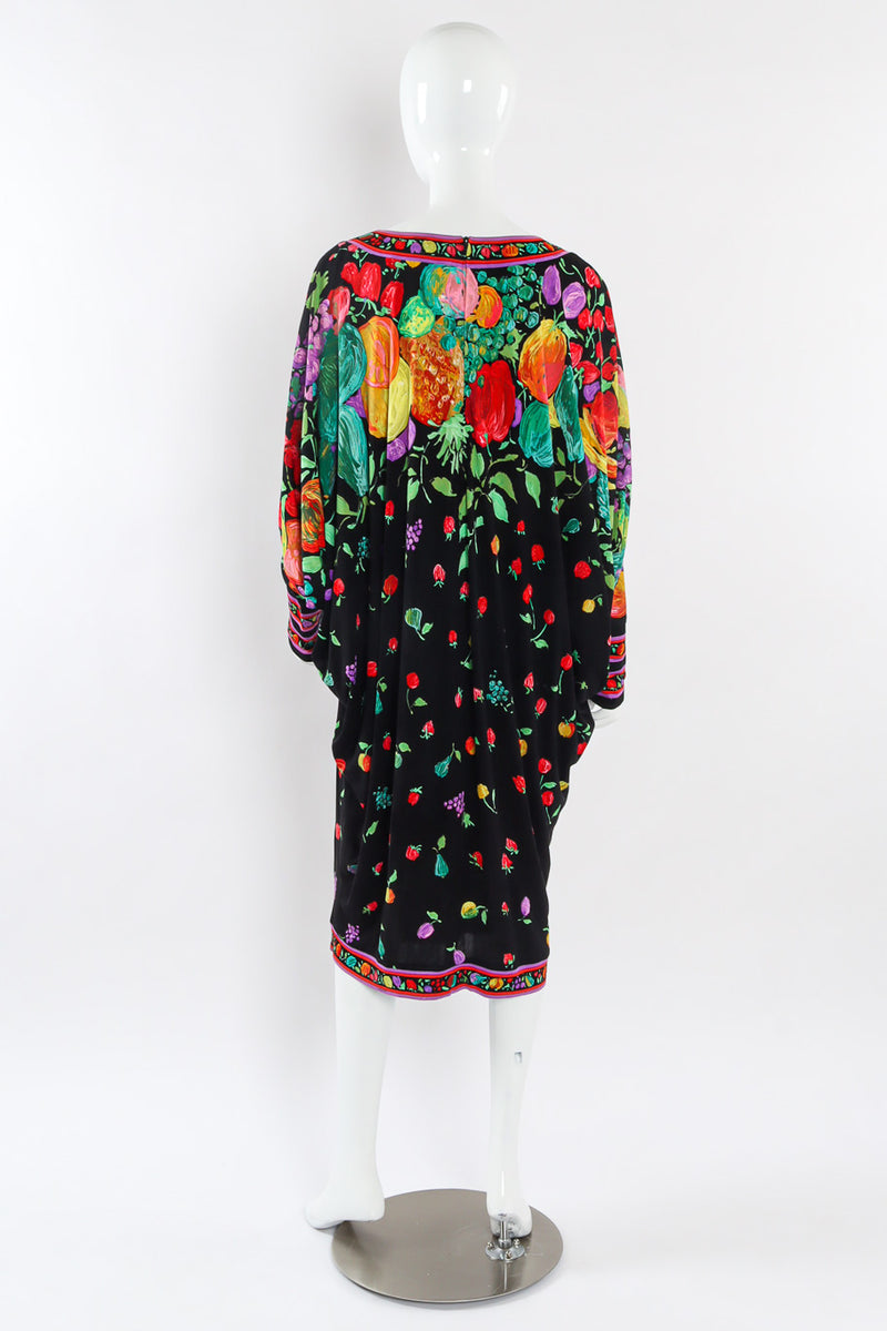 Vintage Leonard Fruit and Floral Dolman Dress Photo mannequin back @recessla