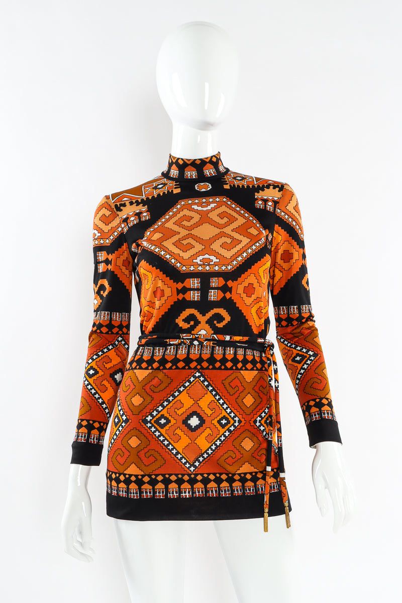 Vintage Leonard Geo Print Tunic Top mannequin front @ Recess LA