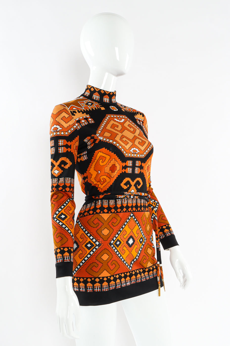 Vintage Leonard Geo Print Tunic Top mannequin front angle  @ Recess LA