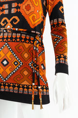 Vintage Leonard Geo Print Tunic Top mannequin waist tie @ Recess LA