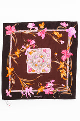 Vintage Leonard Iris Blossom Silk Scarf flat at Recess Los Angeles