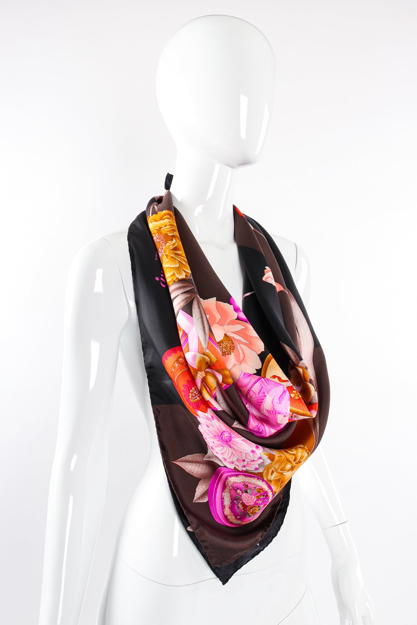 Vintage Leonard Floral Parfum Scarf on Mannequin at Recess Los Angeles