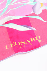 Vintage Leonard Chiffon Striped Hot Iris Scarf signature at Recess Los Angeles