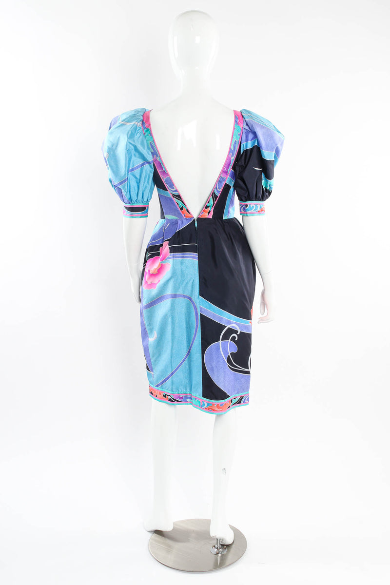 Vintage Leonard Abstract Floral Waves Dress mannequin back @ Recess Los Angeles