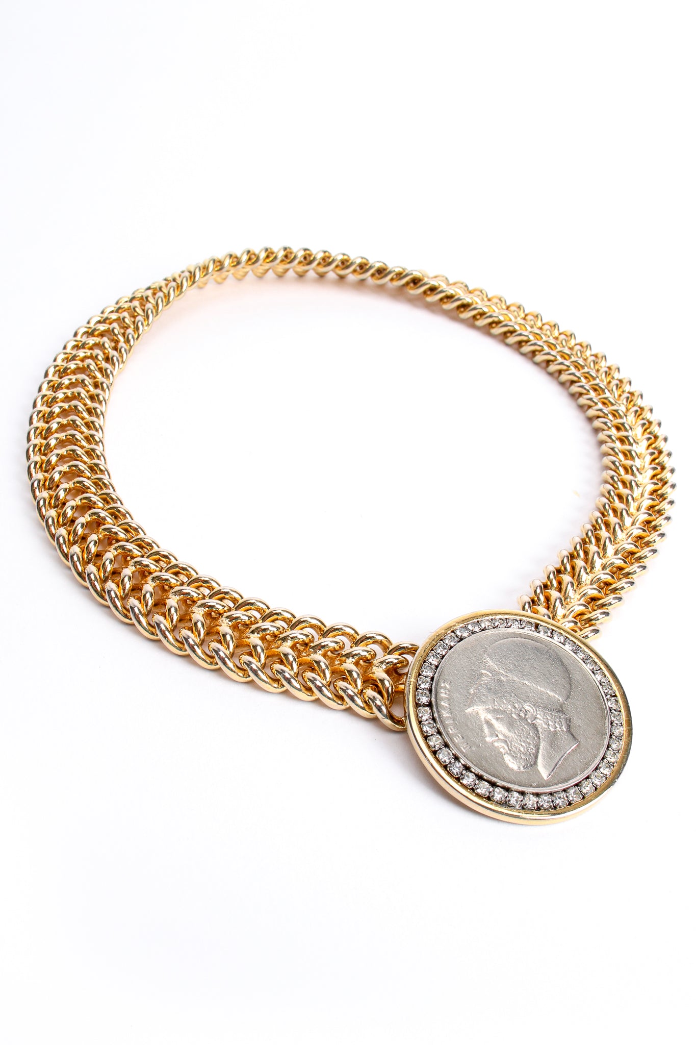 Vintage Les Bernard Greek Coin Chain Collar at Recess Los Angeles