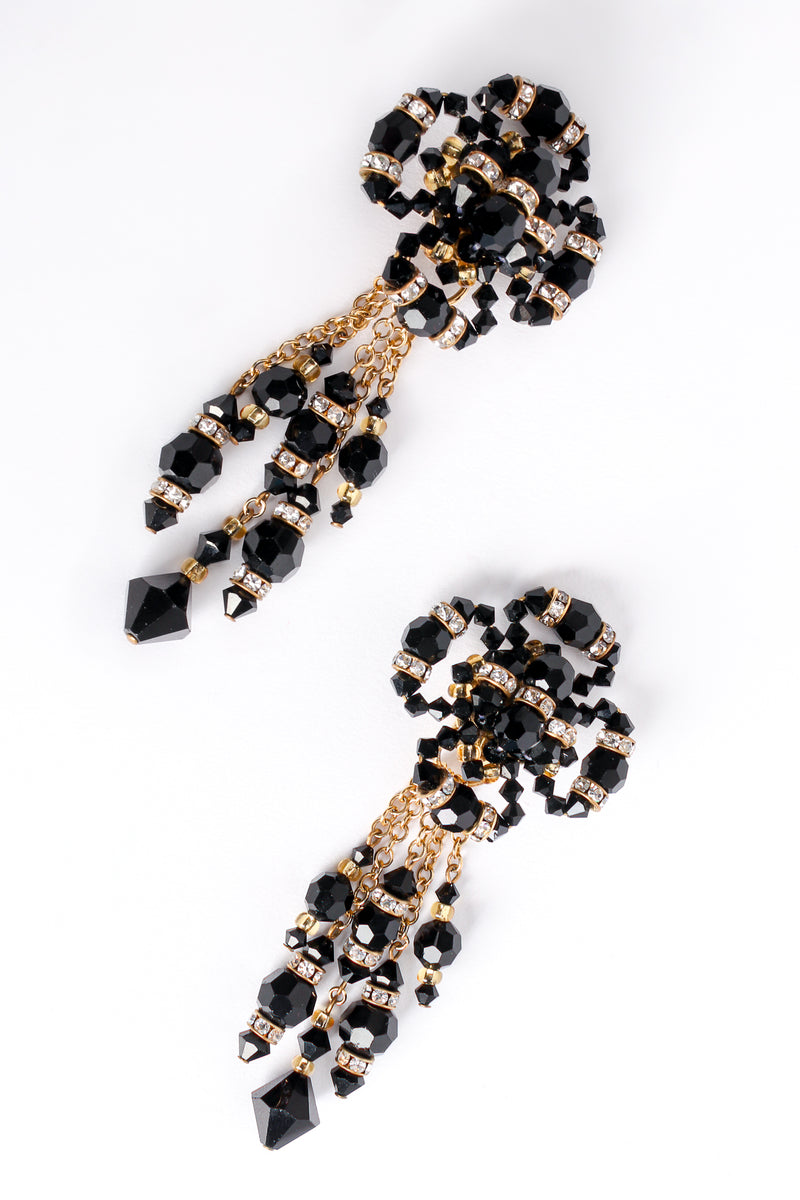 Vintage Les Bernard Crystal Bead Blossom Drop Earrings at Recess Los Angeles