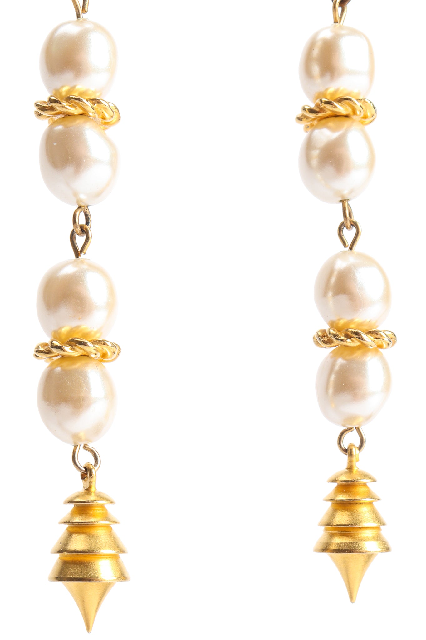 Vintage Leslie Block Pearl Spike Drop Earrings  at Recess Los Angeles