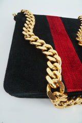 VIntage Lewis Chenille Stripe Chain Bag detail at Recess Los Angeles