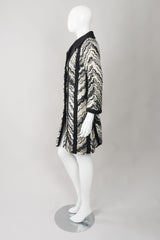 Lilli Ann Knits Vintage Embroidered Wavy Chevron Stripe Coat