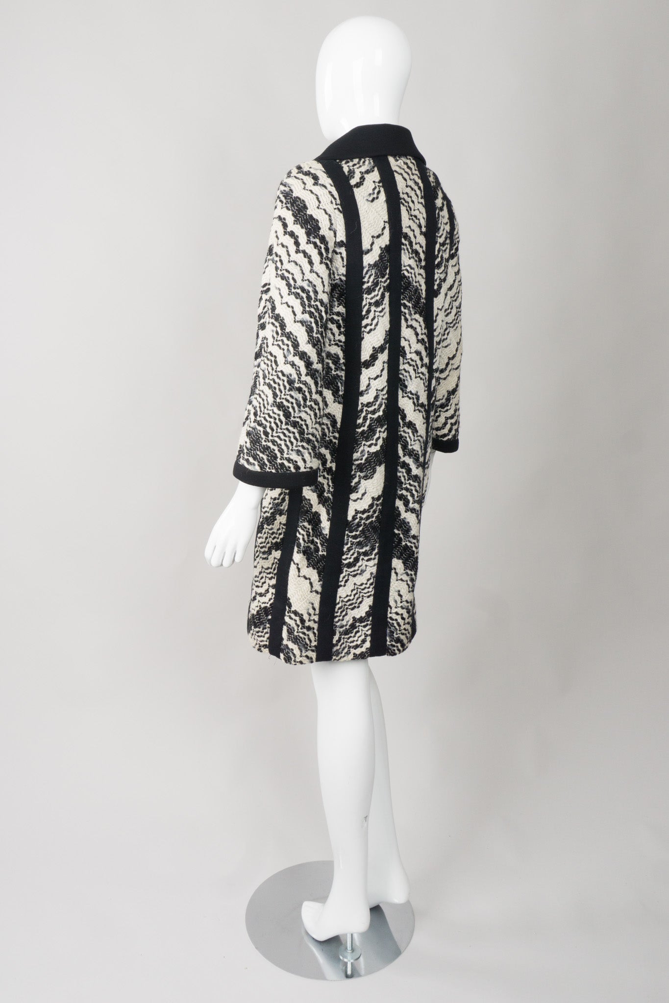 Lilli Ann Knits Vintage Embroidered Wavy Chevron Stripe Coat