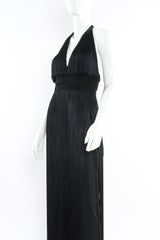 Vintage Lilli Diamond Fringe Drape Halter Dress mannequin close angle @ Recess LA