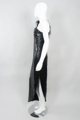 Lillie Rubin Vintage Ostrich Feather One-Shoulder Sequin Gown