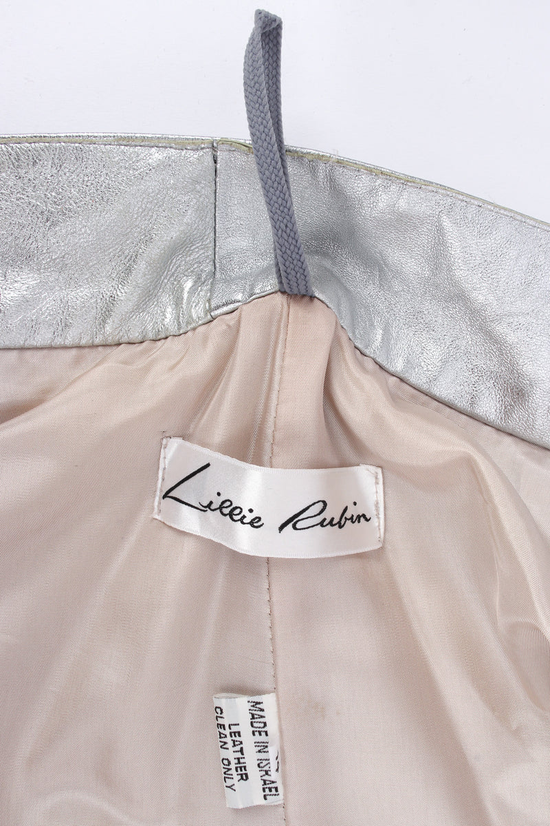 Vintage Lillie Rubin Leather Bomber Jacket & Pant Set tag @ Recess LA