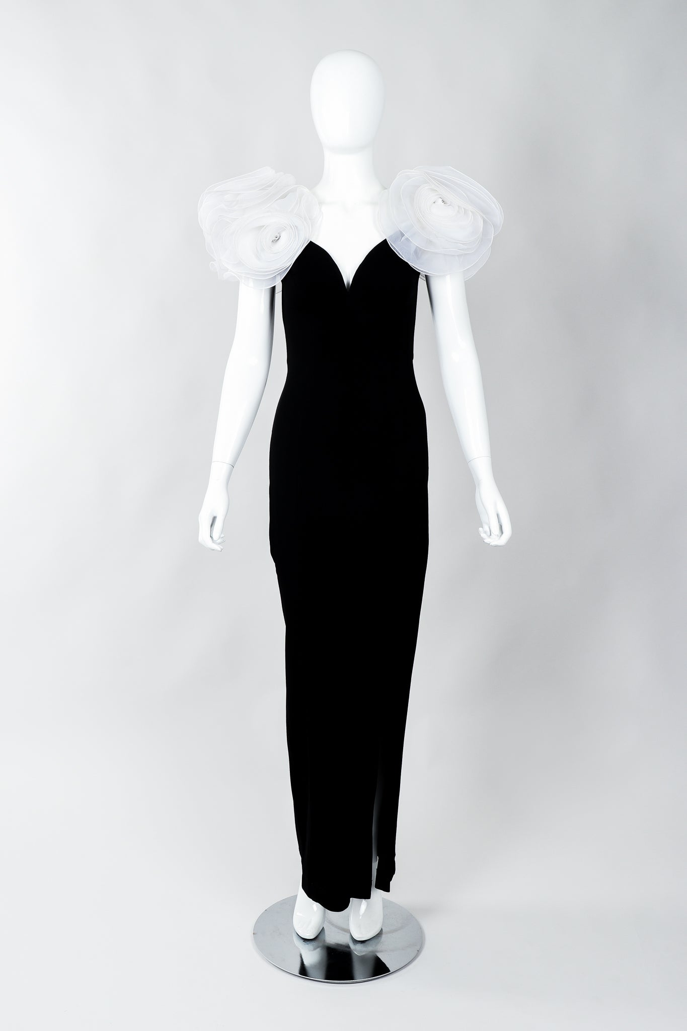 Vintage Lillie Rubin Rosette Sheath Gown on Mannequin back at Recess Los Angeles