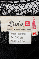 Vintage Lim's Sheer Crochet Lace Dress label on fabric at Recess Los Angeles