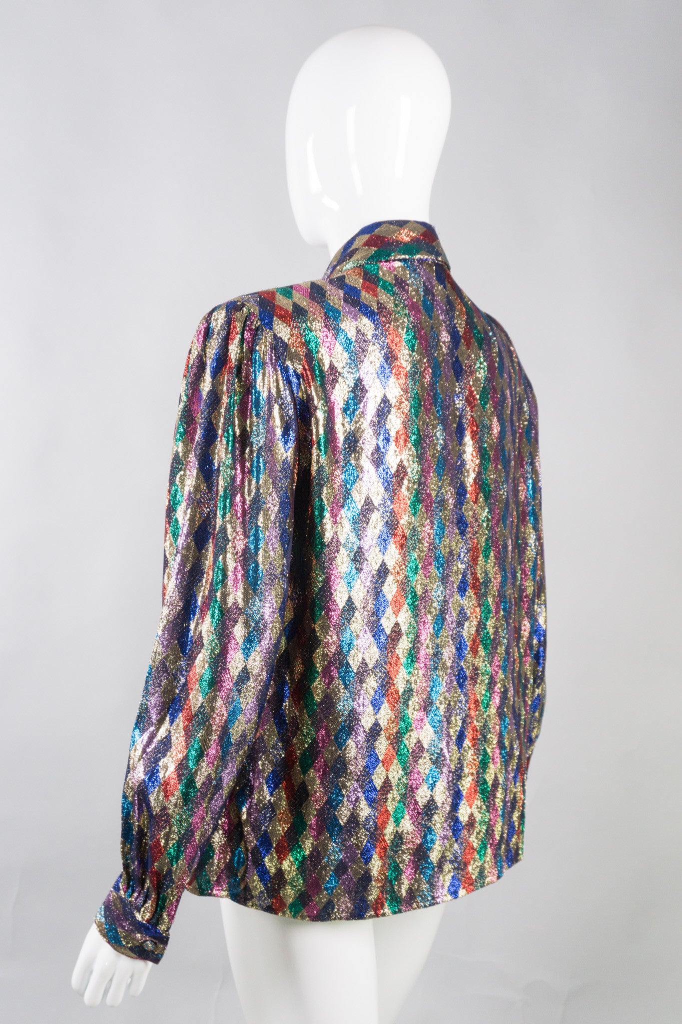 Lloyd Williams Rainbow Metallic Lamé Diamond Blouse