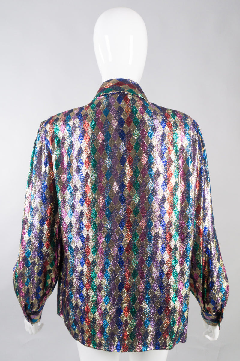 Lloyd Williams Rainbow Metallic Lamé Diamond Blouse