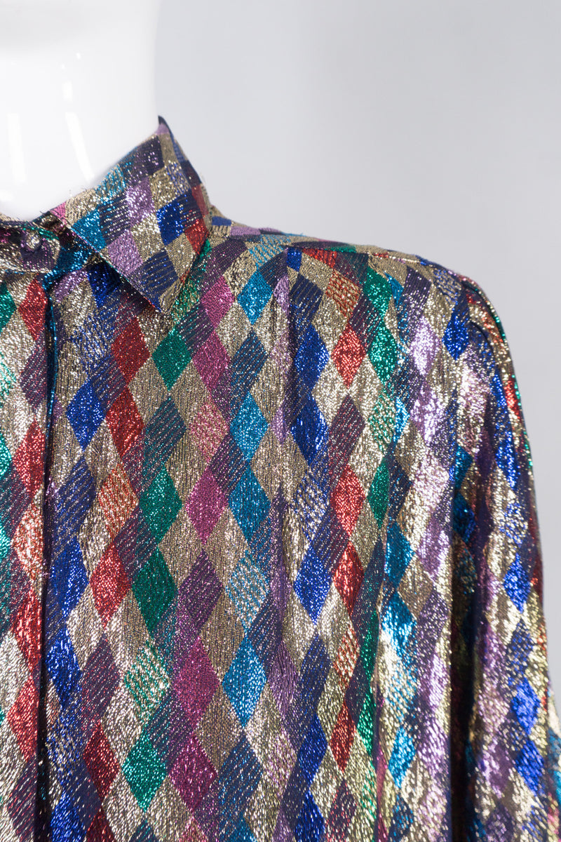 Lloyd Williams Rainbow Metallic Lamé Diamond Blouse