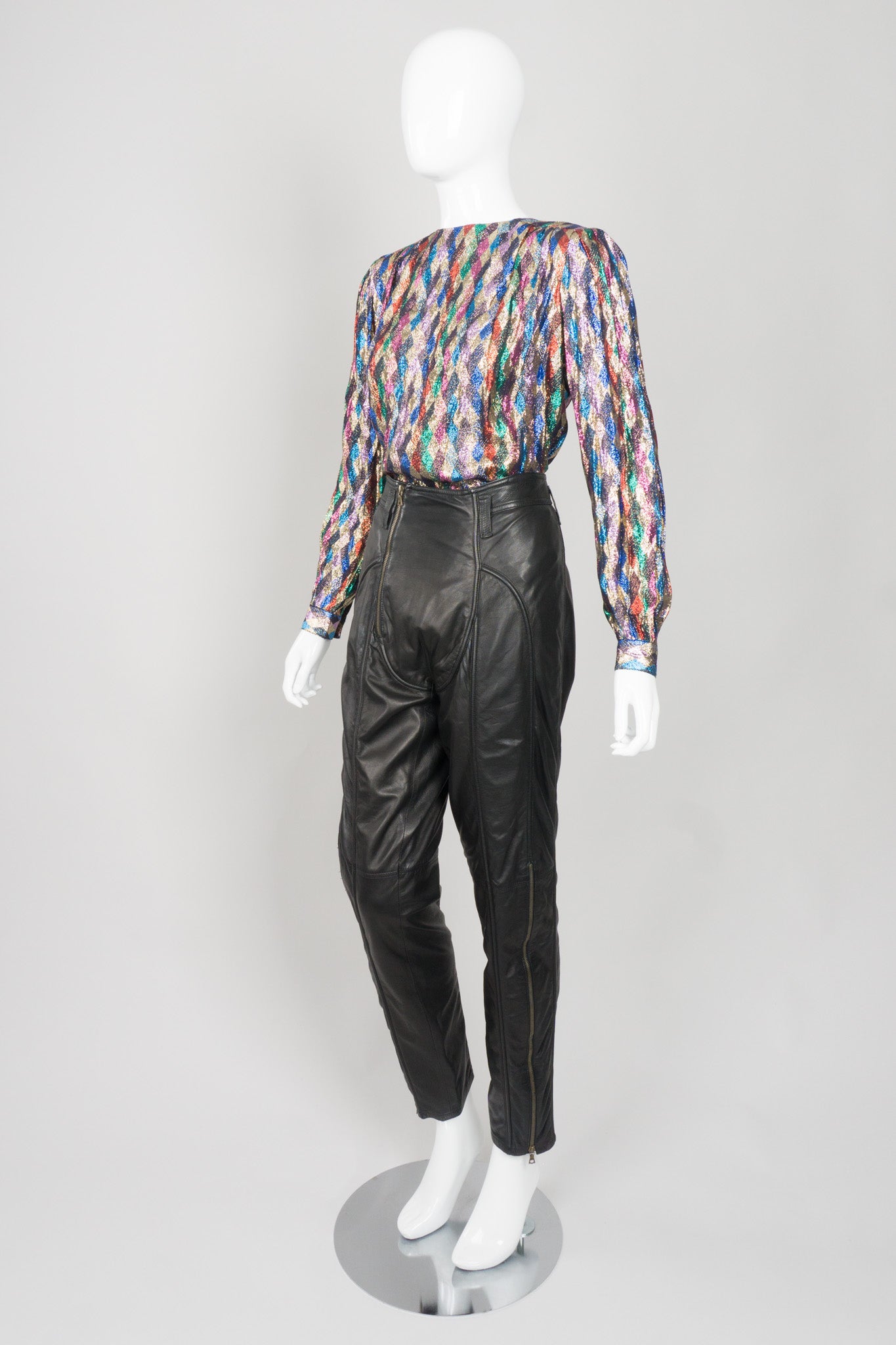 Lloyd Williams Metallic Rainbow Lamé Diamond Blouse