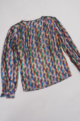 Lloyd Williams Metallic Rainbow Lamé Diamond Blouse