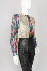 Lloyd Williams Metallic Rainbow Lamé Diamond Blouse