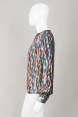 Lloyd Williams Metallic Rainbow Lamé Diamond Blouse